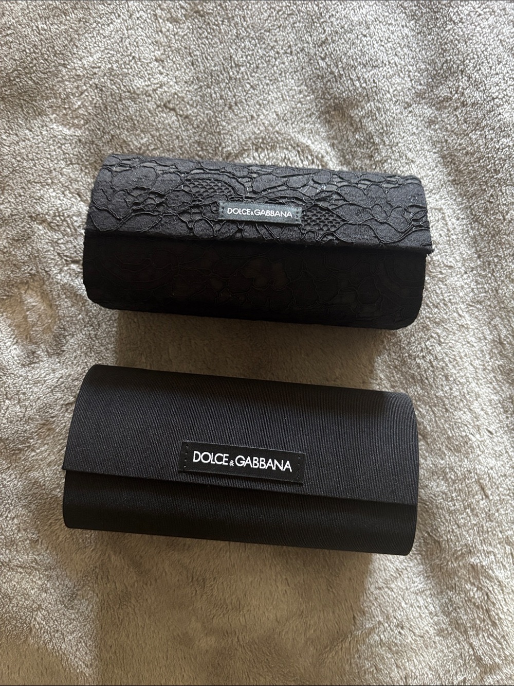 Dolce & Gabbana Black Women's Glasses Case Set - Lace and Satin Finish